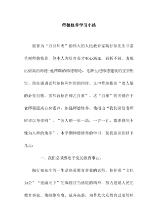 师德修养学习小结