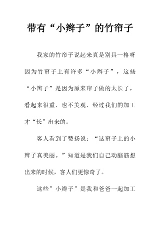 带有“小辫子”的竹帘子