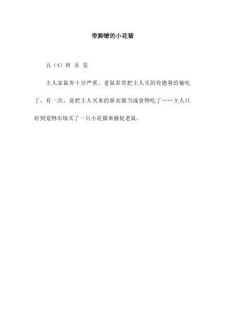 带脚镣的小花猫