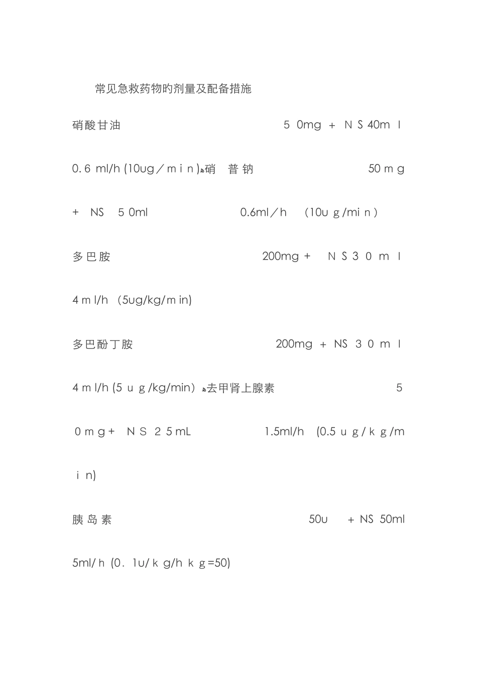 常用抢救药物剂量_第1页