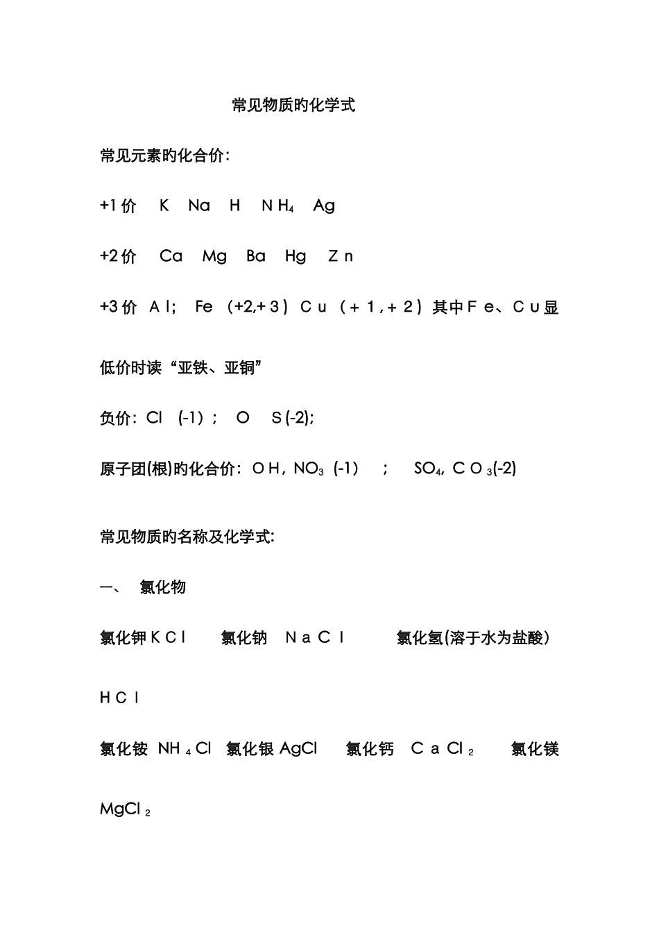 常见物质的化学式_第1页