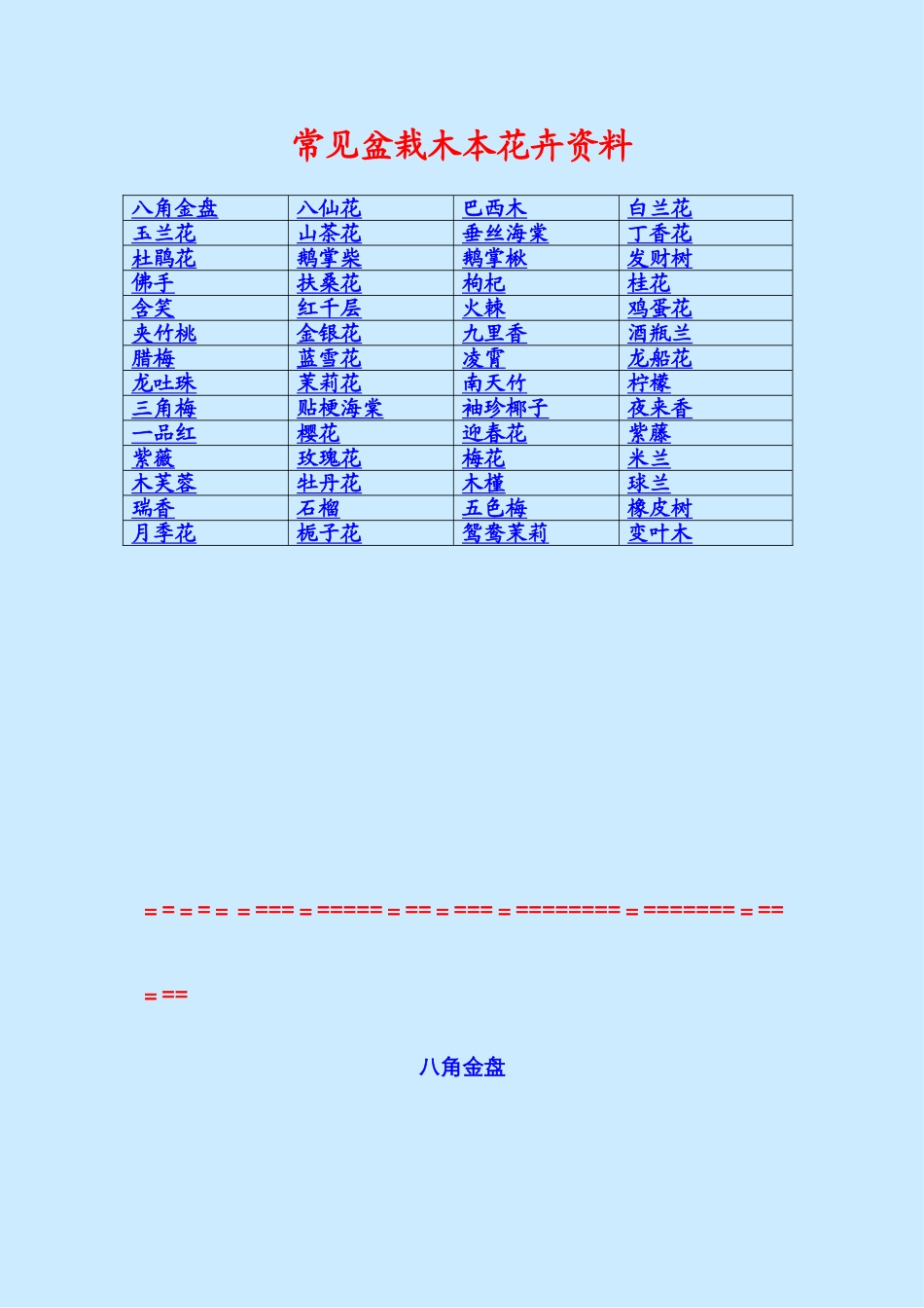 常见盆栽木本花卉资料_第1页