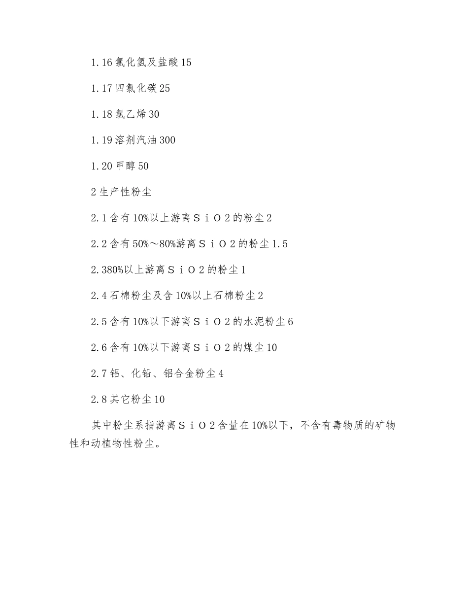 常见车间空气中有害物质的最高允许浓度标准是多少？_第2页
