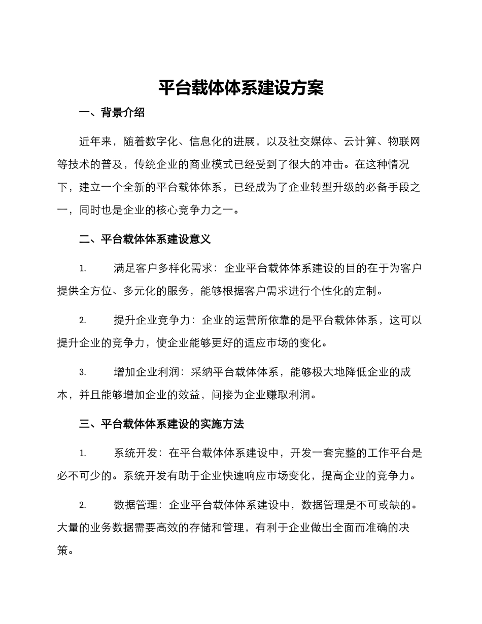 平台载体体系建设方案_第1页