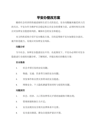 平安办整改方案