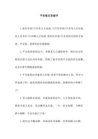 平安夜后圣诞节