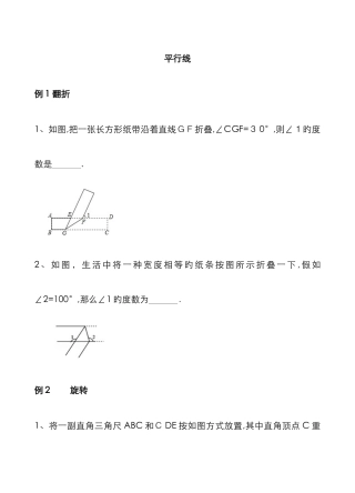 平行线--常考经典较难题、压轴题例题和巩固练习