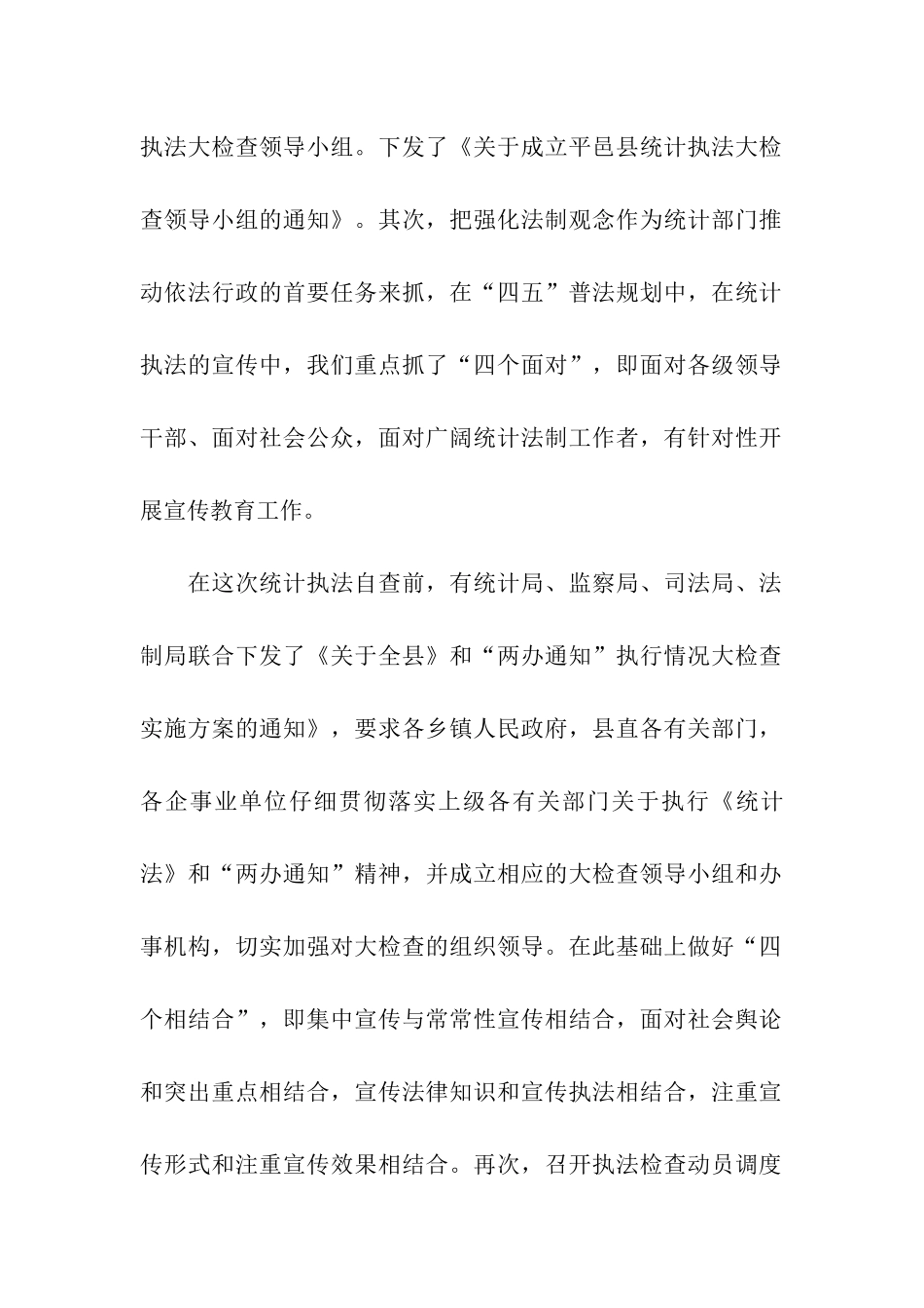 平邑县统计局2001年统计执法自查报告_第2页