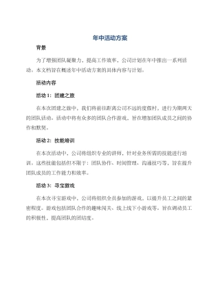 年中活动方案