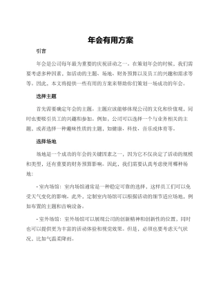 年会实用方案
