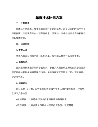 年度技术比武方案