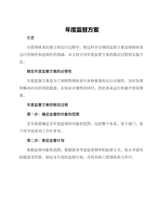 年度监督方案