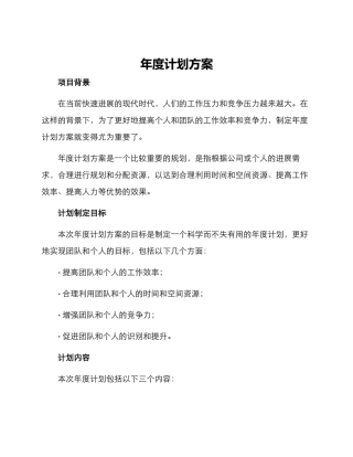 年度计划方案