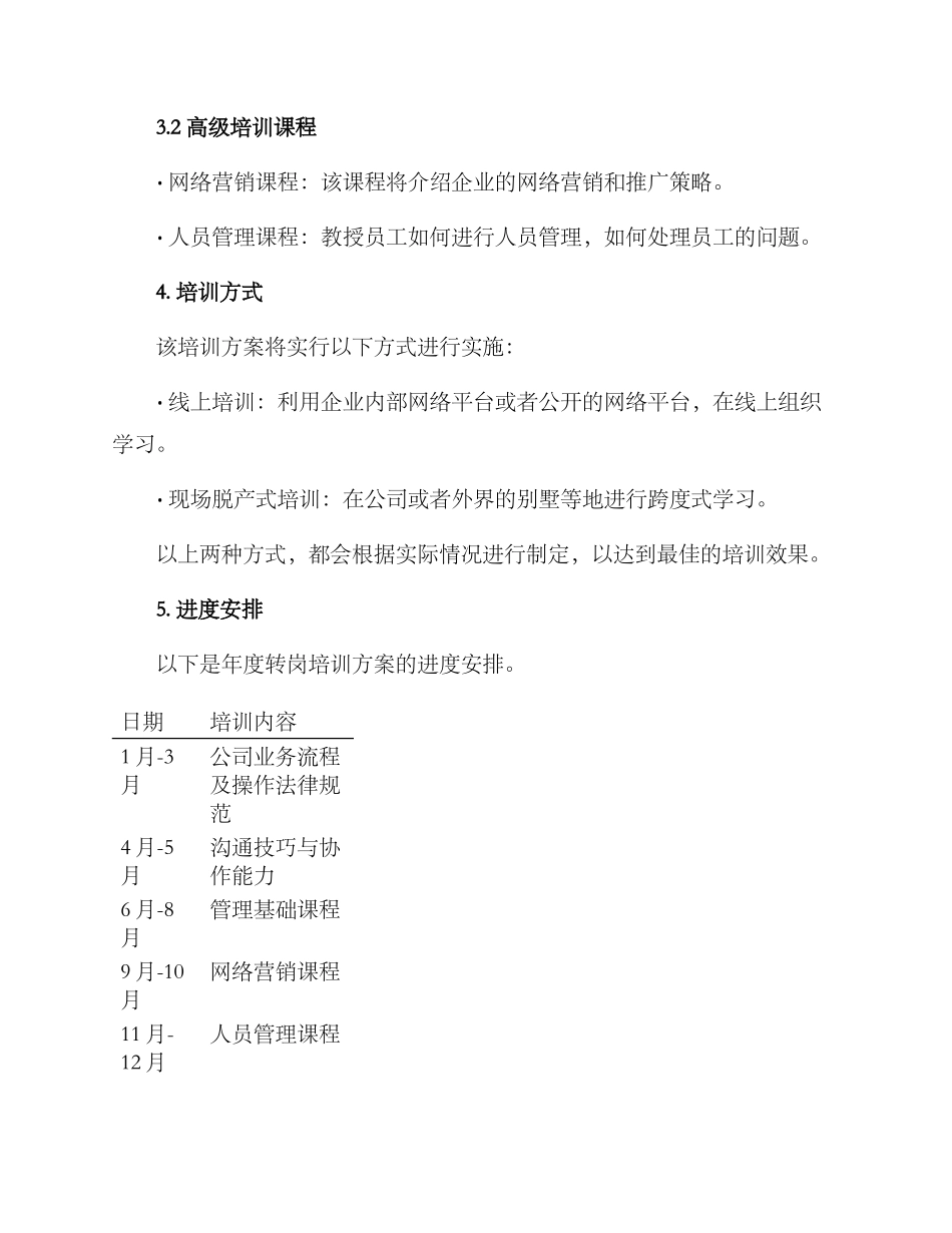 年度转岗培训方案_第2页