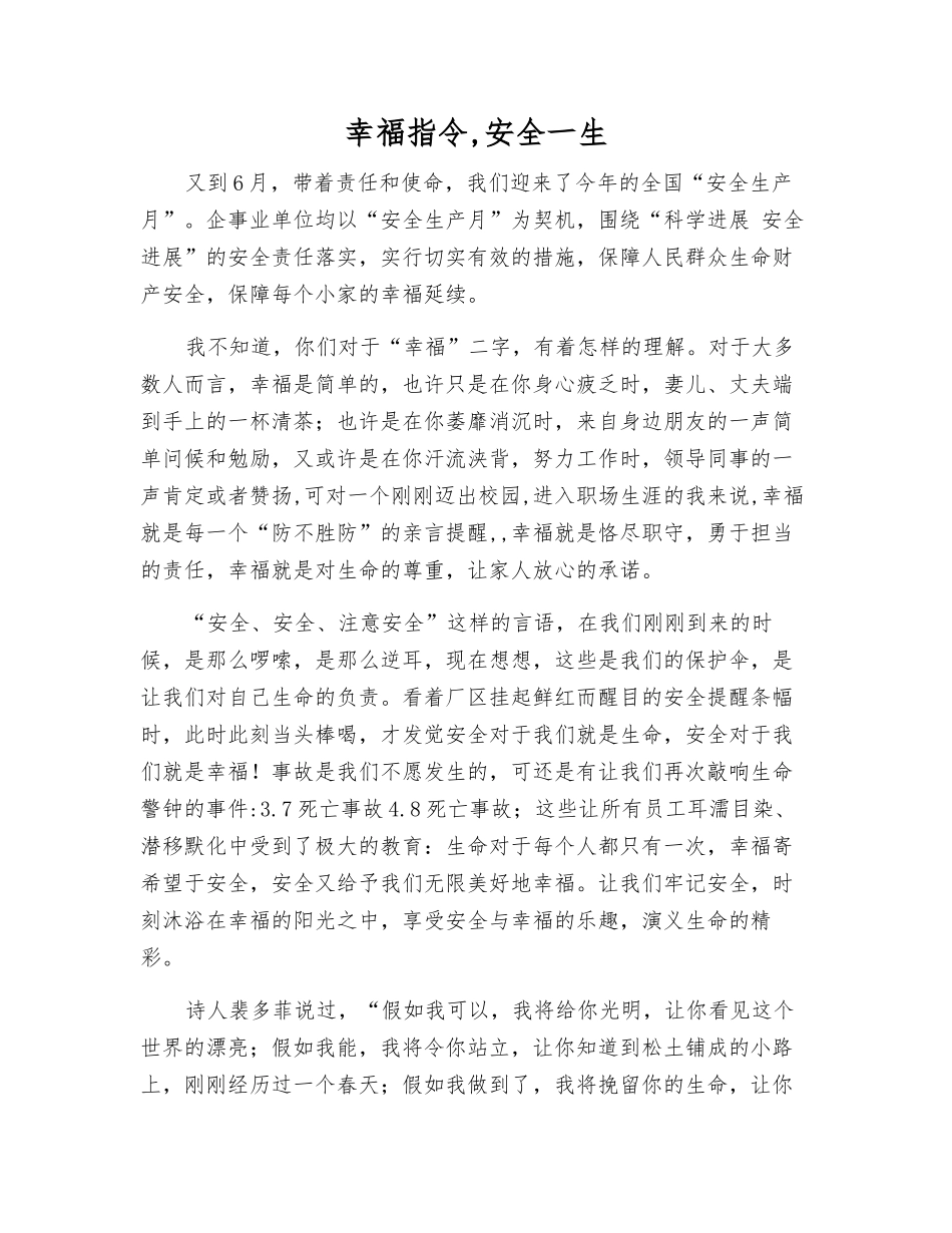 幸福指令-安全一生_第1页