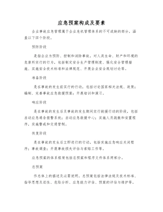应急预案构成及要素