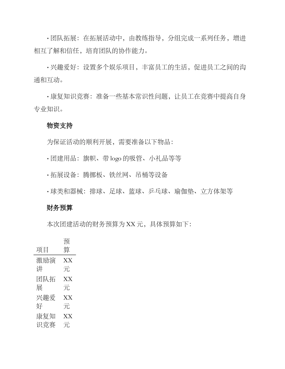 康复医学科团建方案_第2页