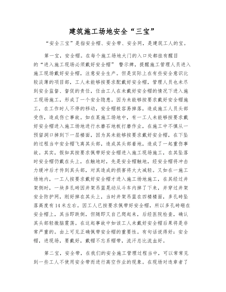建筑工地安全“三宝”_第1页