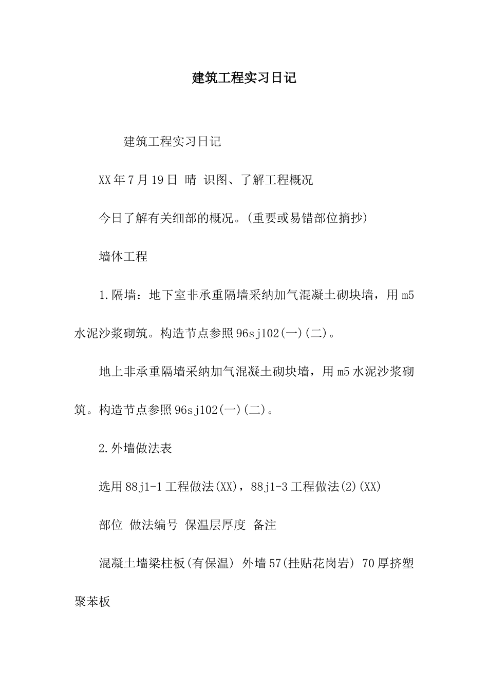 建筑工程实习日记_第1页