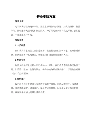 开业支持方案