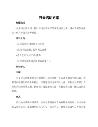 开会活动方案