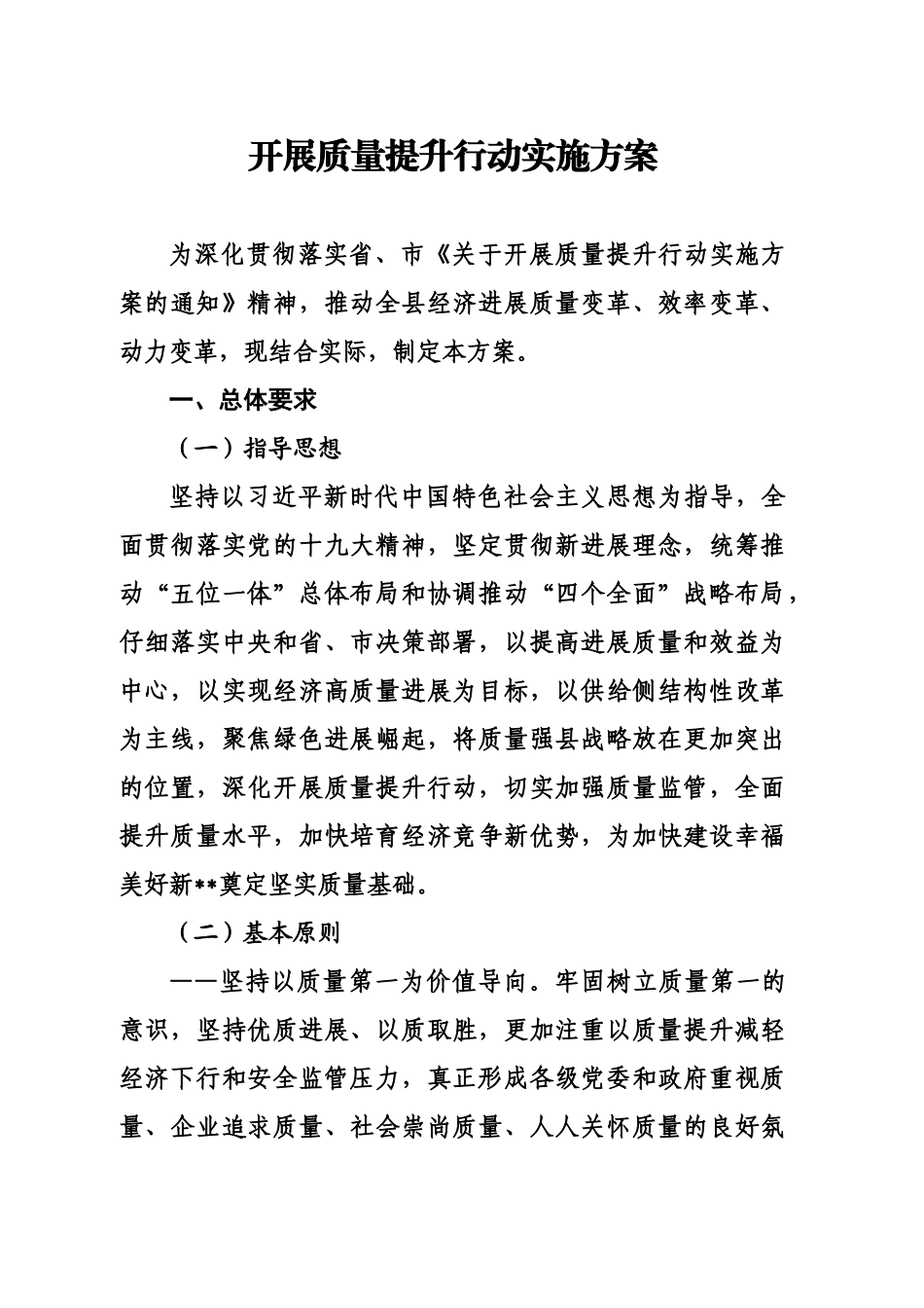 开展质量提升行动实施参考方案样本_第2页