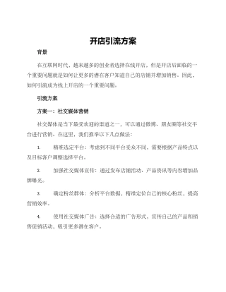 开店引流方案