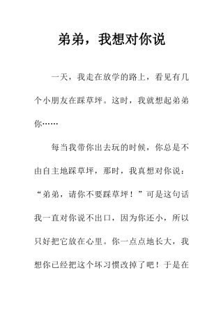 弟弟-我想对你说