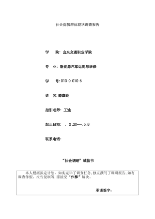 弱势群体现状调查