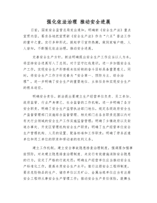 强化依法治理-推动安全发展