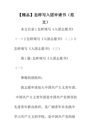 怎样写入团申请书