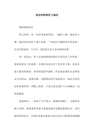 急诊科轮转护士鉴定