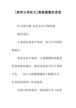 想做偶像的老爸