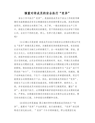 慎重对待成员的安全执行“变异”