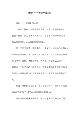 成功……一轮初升的太阳