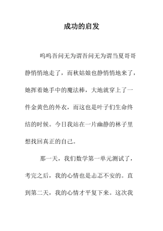 成功的启发--精编范文