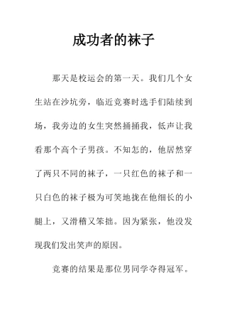 成功者的袜子