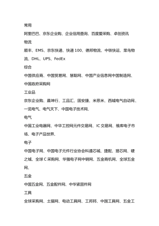 采购必备网址资源总结