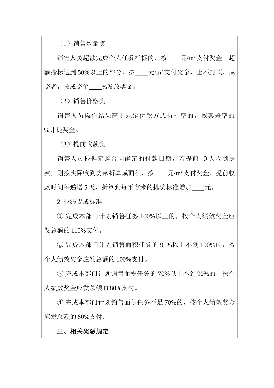 某房地产公司销售人员绩效考核方案_第2页