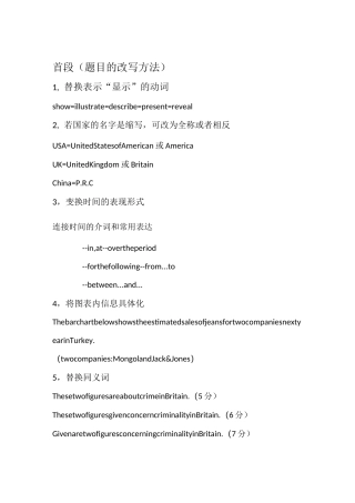 雅思小作文句型表达汇总