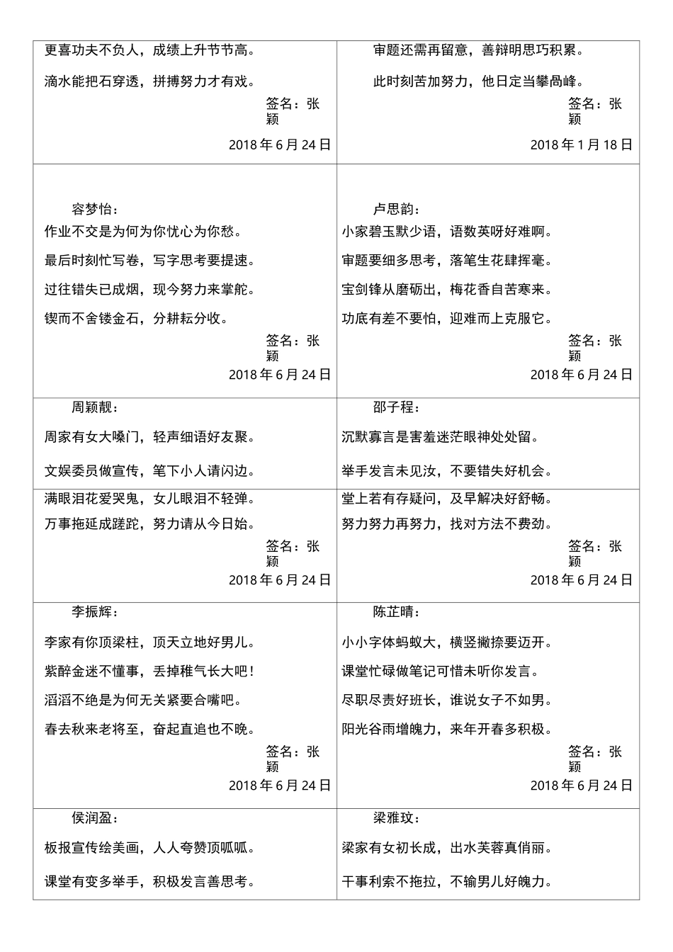 创意十足的学生期末评语(横版)可打印_第3页