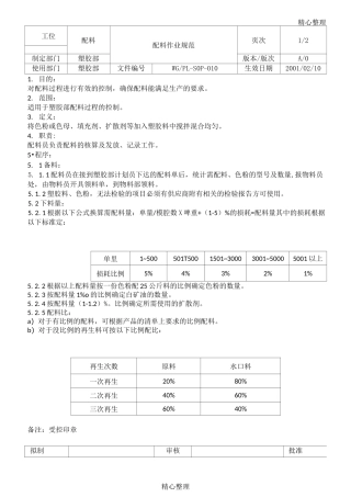 塑胶制造作业指导书