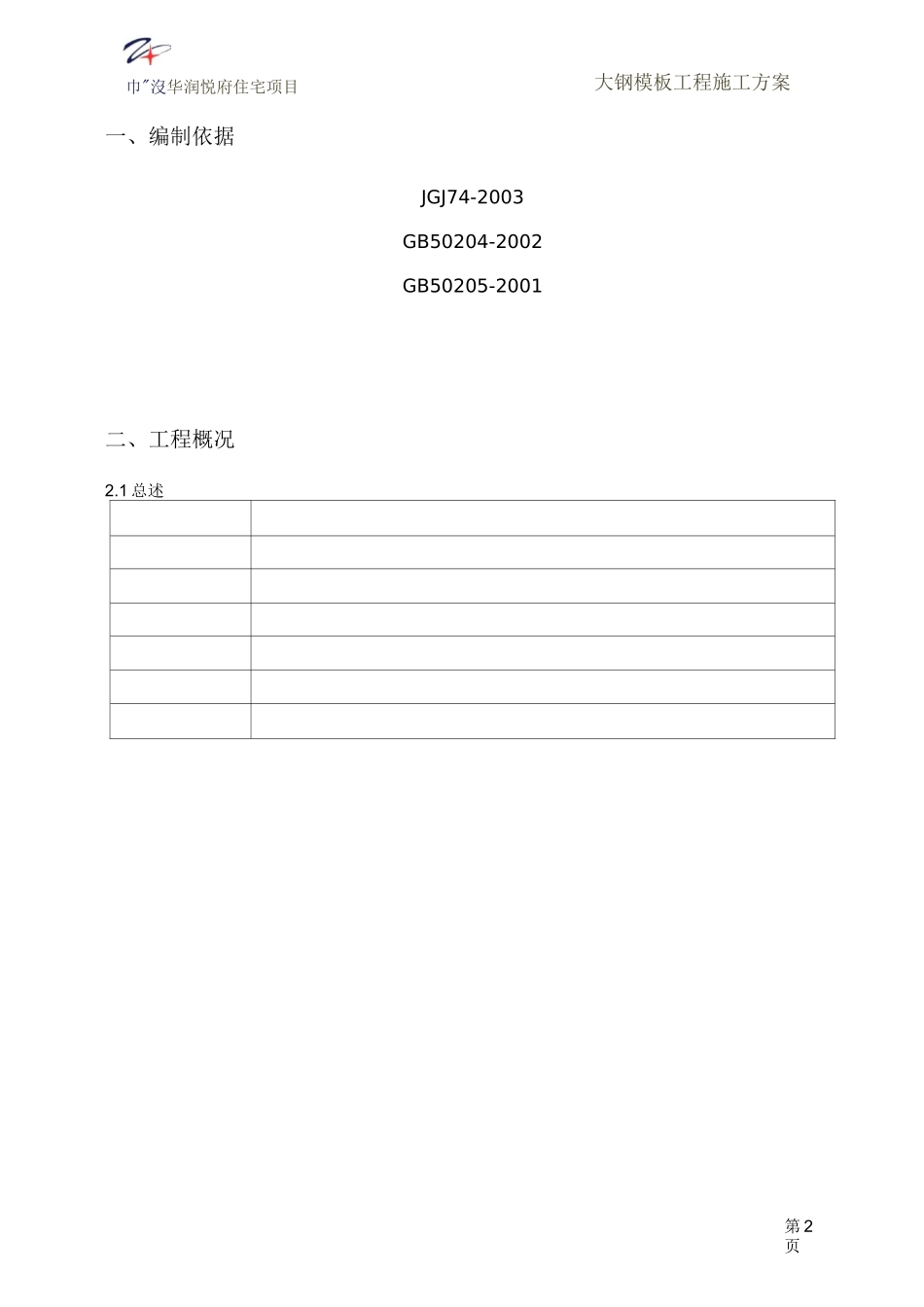 大钢模专项施工方案_第2页