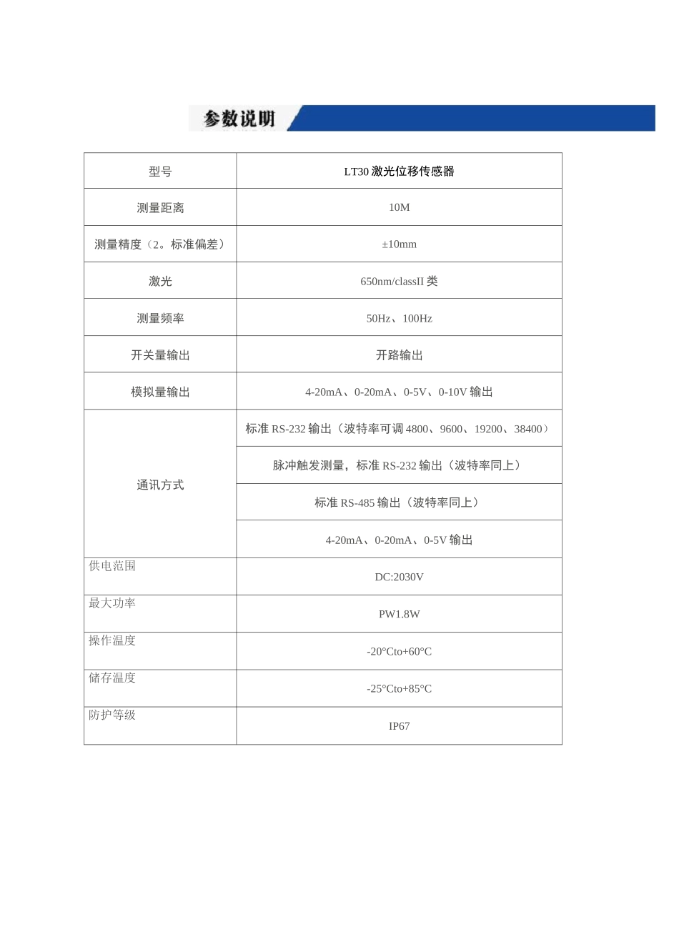 LT30激光位移传感器_第2页