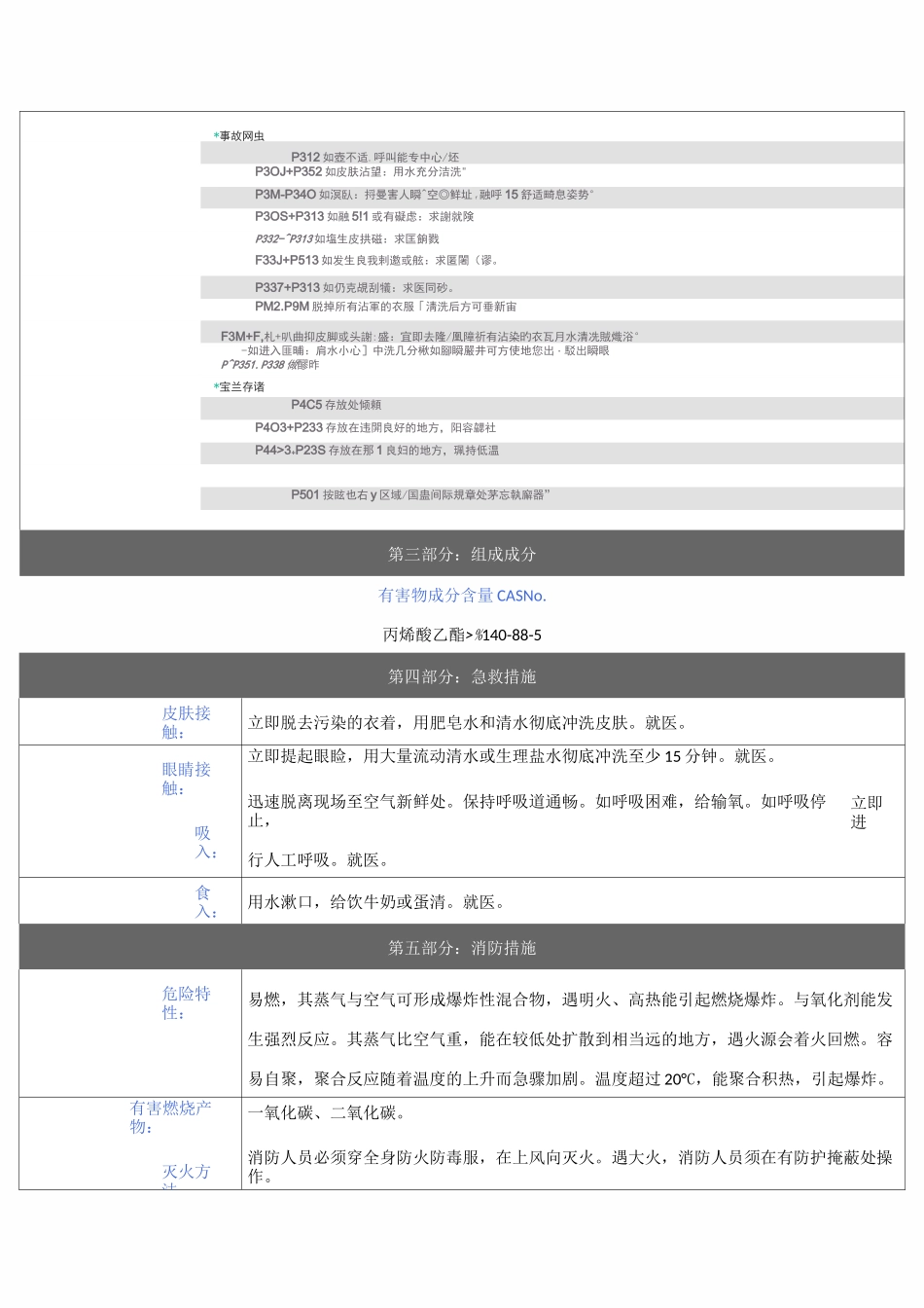 丙烯酸乙酯安全技术说明书_第3页