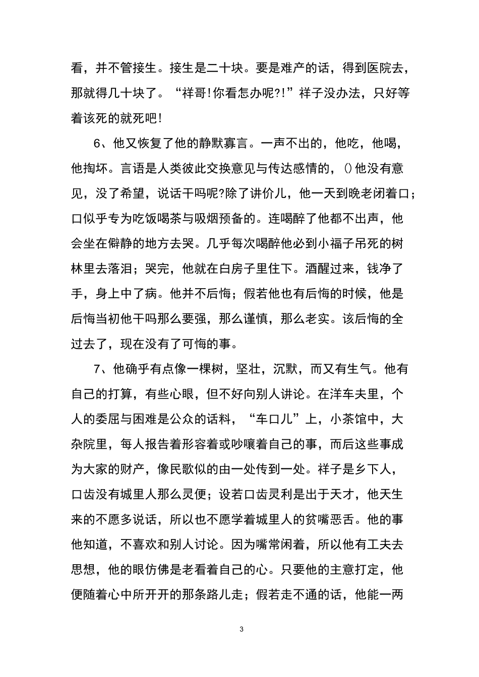 骆驼祥子精彩段落_第3页