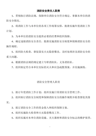 消防安全责任人管理人职责及制度况