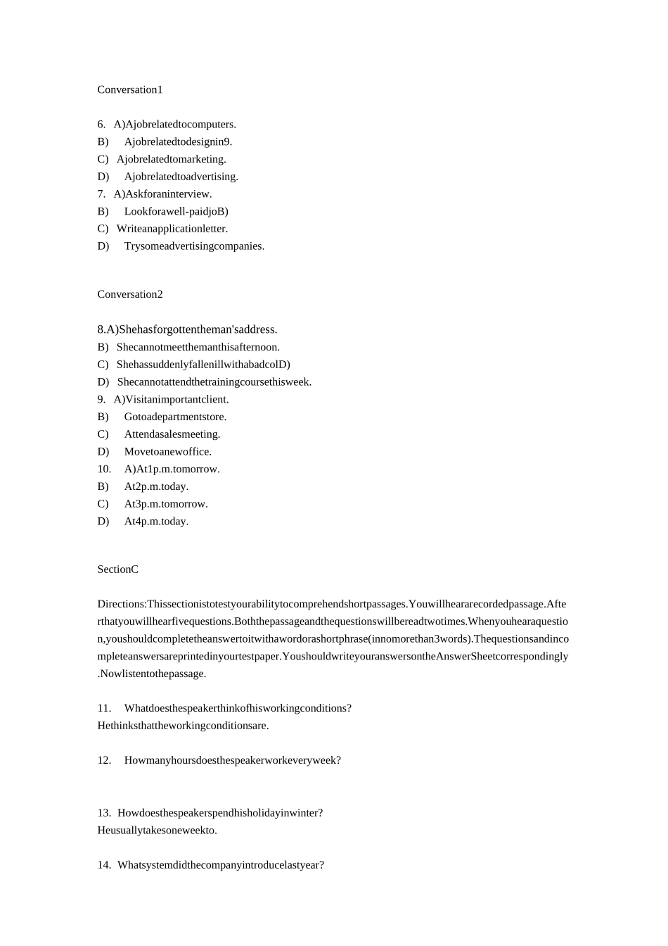 大学英语AB级模拟考试_第2页