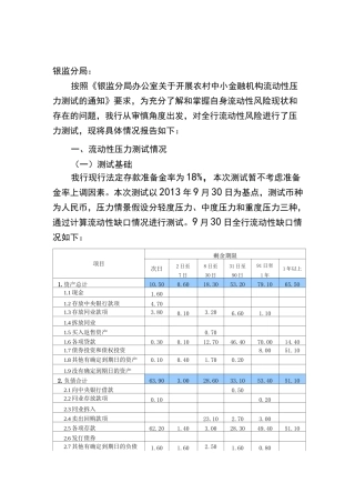 流动性压力测试报告