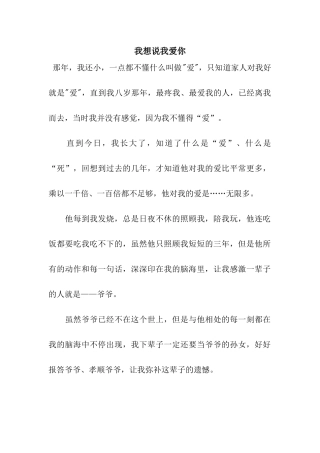 我想说我爱你